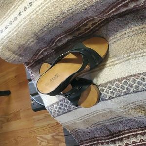 Black Sandals with embellished strap